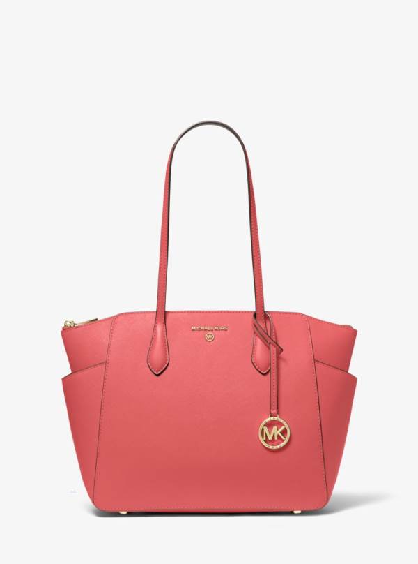 Damske Prenosná Taška Michael Kors Marilyn Medium Saffiano Leather Svetlo Červené - Kabelky Michael Kors Akcia | XOEUG-6958